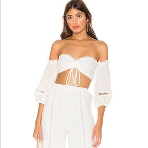 NWOT Majorelle x Revolve Privett Top, Off the Shoulder, Ivory XS